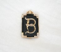 Alphabet Gold Diamond Onxy Brooch Pin B Jewelry by Erte - 3 Alphabet Gold Diamond Onxy Brooch Pin B Jewelry by Erte - 3
