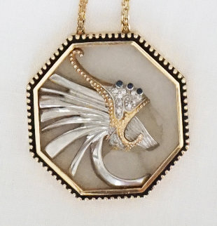 Erte Gold Sterling Diamond Sapphire Fireflies Necklace 1980 Jewelry - Erte Erte Gold Sterling Diamond Sapphire Fireflies Necklace 1980 Jewelry - Erte