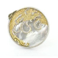 Aphrodite Brooch - Gold - Diamonds - Mother of Pearl Jewelry by Erte - 0 Aphrodite Brooch - Gold - Diamonds - Mother of Pearl Jewelry by Erte - 0