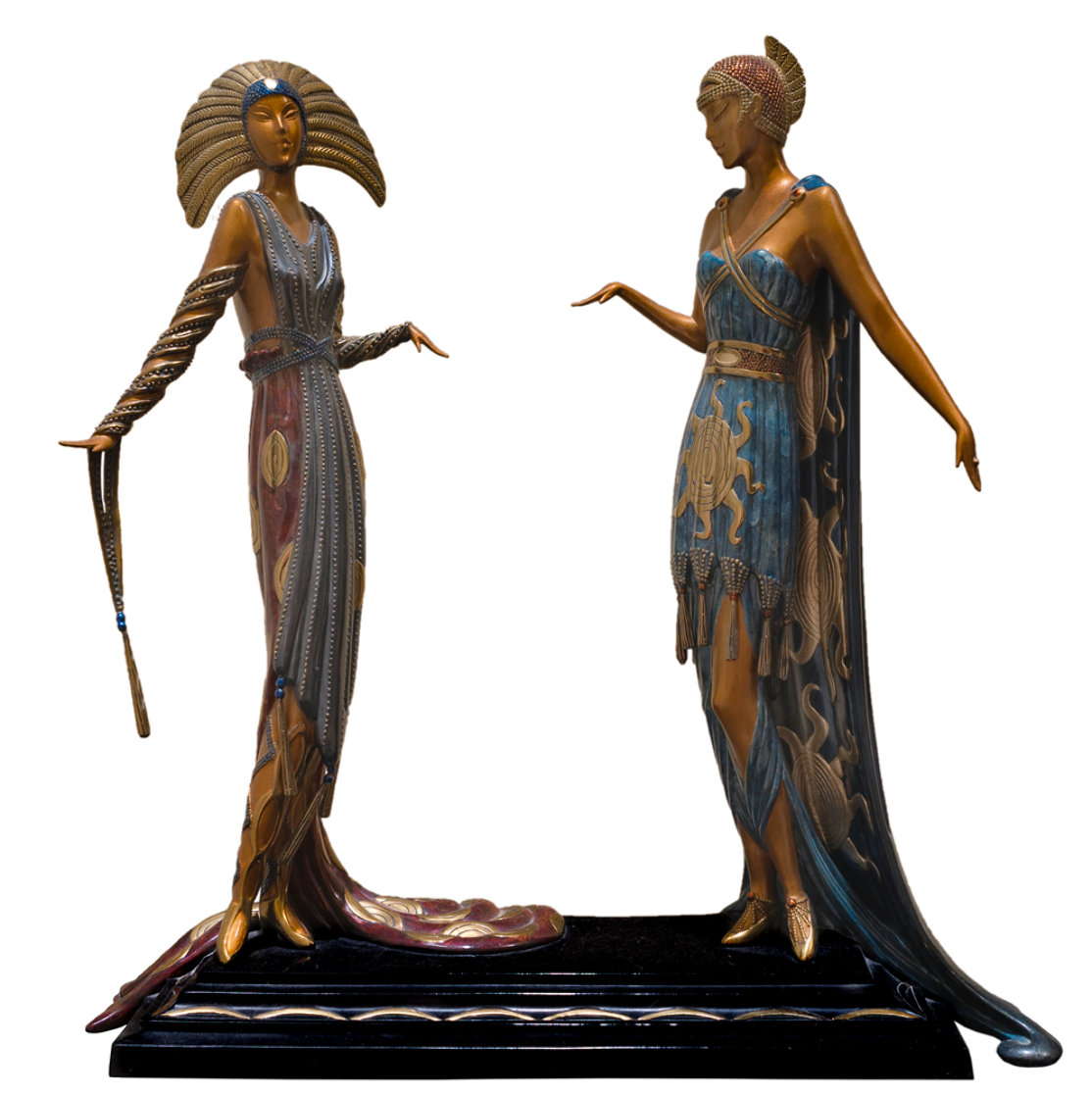 Two Vamps Bronze Sculpture 19 in Sculpture by  Erte
