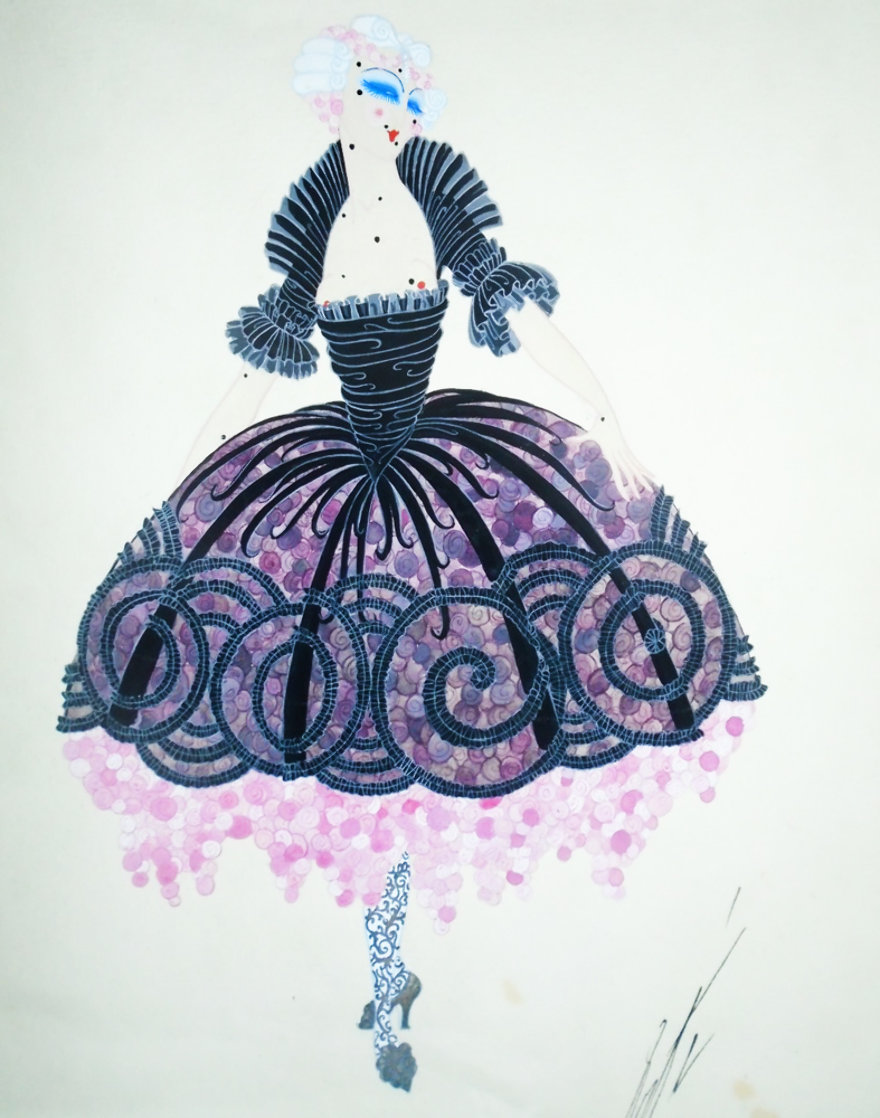 Follies Bergere 1919 13x11 Original Painting by Erte Follies Bergere 1919 13x11 Original Painting by Erte
