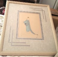 Elegant Lady Wearing Duck Egg Blue Evening Coat AP 1975 Limited Edition Print by Erte - 3 Elegant Lady Wearing Duck Egg Blue Evening Coat AP 1975 Limited Edition Print by Erte - 3