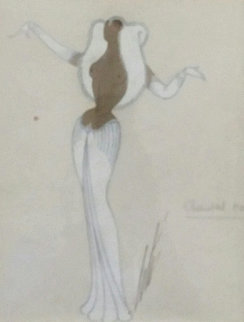 Renard Blanc 1953 28x25 Original Painting - Erte Renard Blanc 1953 28x25 Original Painting - Erte