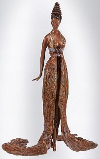 Feather Gown Bronze Sculpture 1990 17 in Sculpture - Erte Feather Gown Bronze Sculpture 1990 17 in Sculpture - Erte
