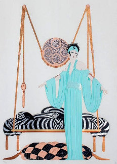 Pillow Swing 1986 Limited Edition Print - Erte Pillow Swing 1986 Limited Edition Print - Erte
