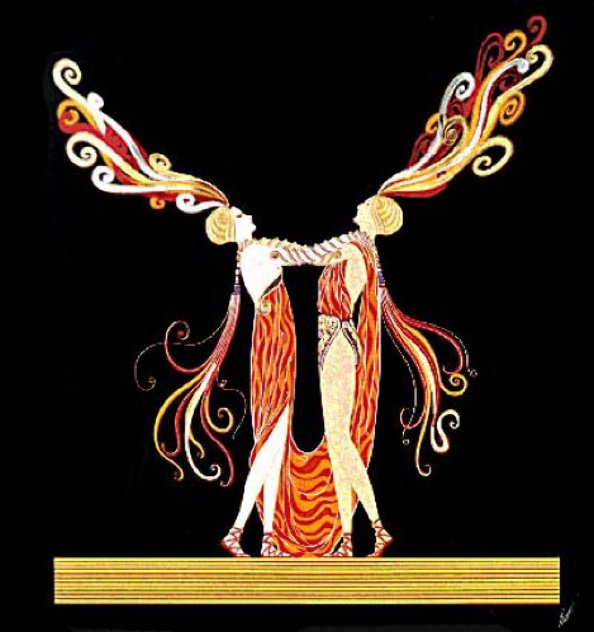 Kiss of Fire 1983 Limited Edition Print by  Erte