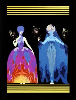 Morning Day, Evening Night Suite of 2 1985 Limited Edition Print - Erte Morning Day, Evening Night Suite of 2 1985 Limited Edition Print - Erte