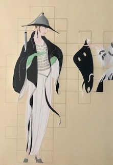 Haute Couture High Dress 1987 44x33 Huge Limited Edition Print - Erte Haute Couture High Dress 1987 44x33 Huge Limited Edition Print - Erte