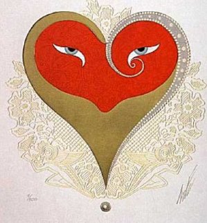 Heart II (Red And Gold) 1986 Limited Edition Print -  Erte