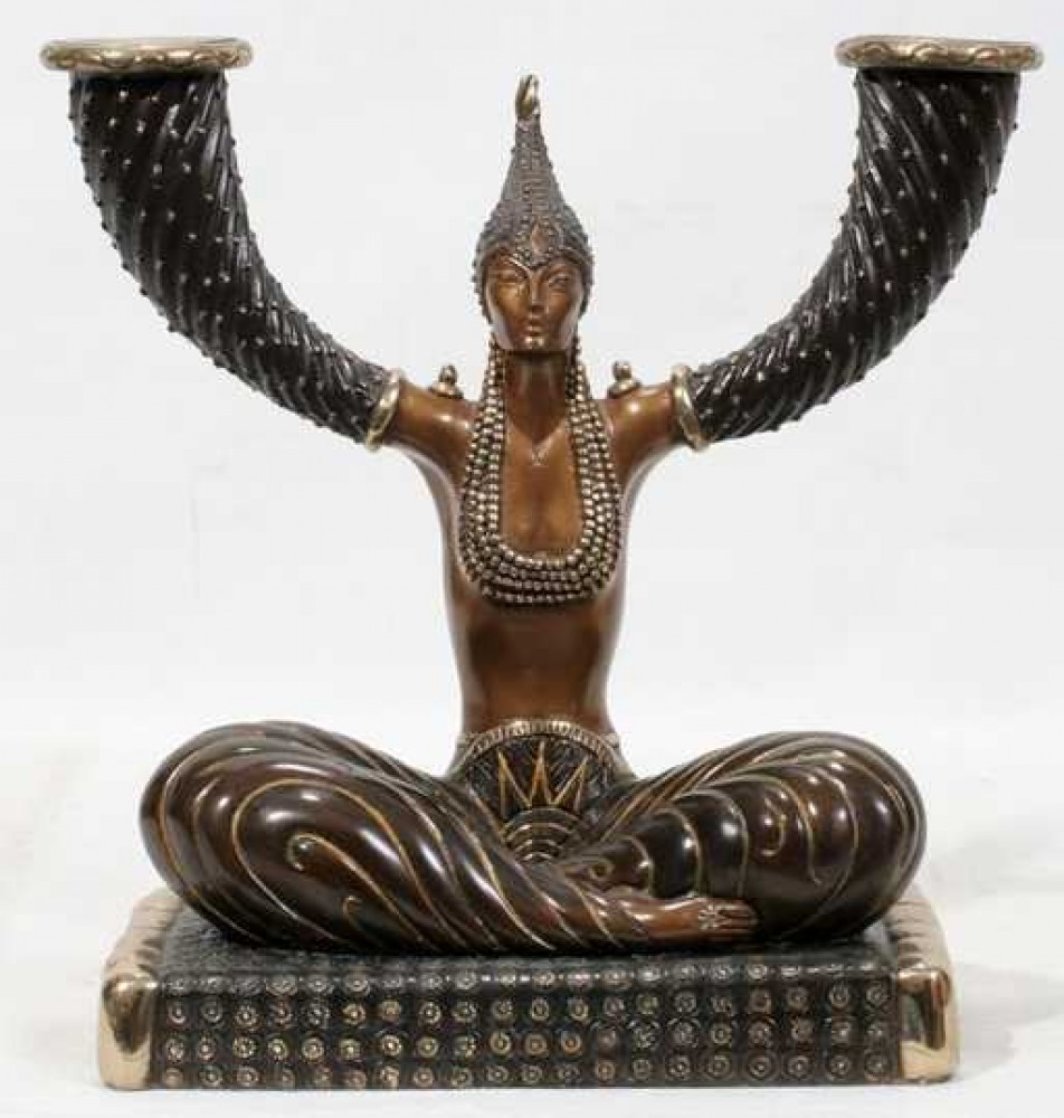 Fortune Candlestick Bronze Sculpture 1987 10 in Sculpture by Erte Fortune Candlestick Bronze Sculpture 1987 10 in Sculpture by Erte