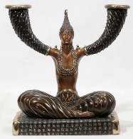 Fortune Candlestick Bronze Sculpture 1987 10 in Sculpture by Erte - 0 Fortune Candlestick Bronze Sculpture 1987 10 in Sculpture by Erte - 0
