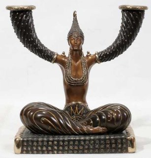 Fortune Candlestick Bronze Sculpture 1987 10 in Sculpture - Erte Fortune Candlestick Bronze Sculpture 1987 10 in Sculpture - Erte