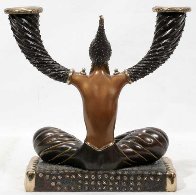 Fortune Candlestick Bronze Sculpture 1987 10 in Sculpture by Erte - 1 Fortune Candlestick Bronze Sculpture 1987 10 in Sculpture by Erte - 1