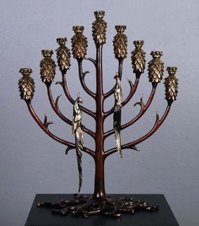 Menorah Tree of Life Bronze Sculpture 1987 Sculpture - Erte Menorah Tree of Life Bronze Sculpture 1987 Sculpture - Erte
