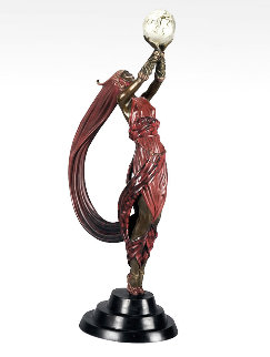 Globe Bronze Sculpture 1985 23 in Sculpture - Erte Globe Bronze Sculpture 1985 23 in Sculpture - Erte