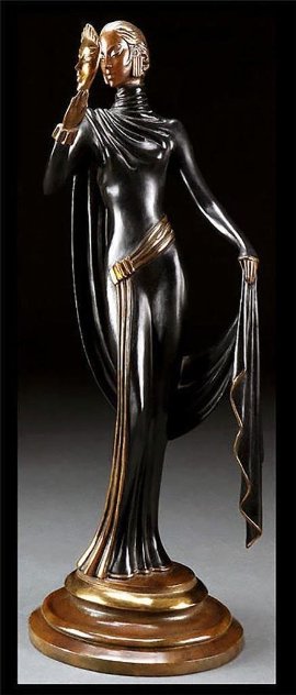 La Masque Bronze Sculpture 1986 19 in Sculpture by  Erte