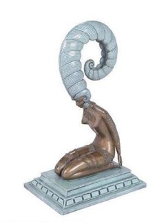 La Plume Bronze Sculpture 1981 15 in Sculpture - Erte La Plume Bronze Sculpture 1981 15 in Sculpture - Erte