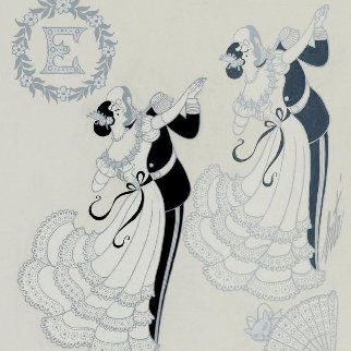 Ermyntrude & Esmeralda 1913 25x24 Original Painting - Erte Ermyntrude & Esmeralda 1913 25x24 Original Painting - Erte
