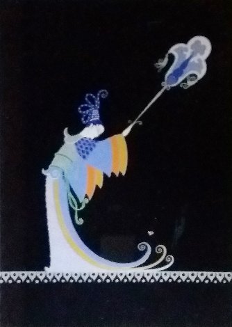 Fan Bearer Original from Aladdin, Folies Bergere 1927 Original Painting -  Erte