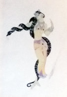 Charmeuse De Serpent 1936 27x32 Original Painting by Erte - 0 Charmeuse De Serpent 1936 27x32 Original Painting by Erte - 0
