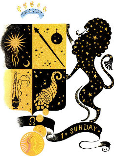 Zodiac Suite: Leo 1982 Limited Edition Print - Erte Zodiac Suite: Leo 1982 Limited Edition Print - Erte
