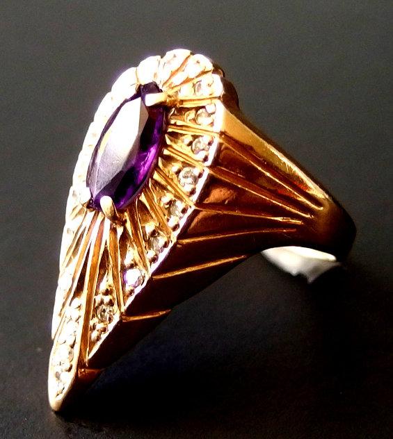 Erte Peacock Gold Ring 1990