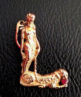 Letter L Gold Pendant 1990  Jewelry -  Erte