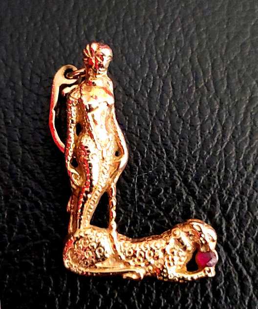 Letter L Gold Pendant 1990 Jewelry by  Erte