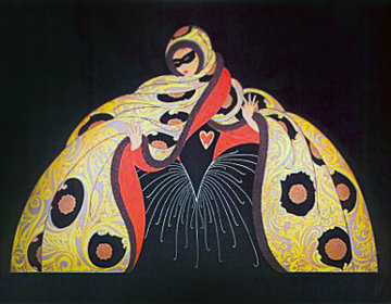 Masquerade (Black) 1987 Limited Edition Print - Erte Masquerade (Black) 1987 Limited Edition Print - Erte