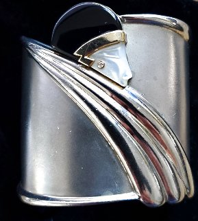 Tempest Cuff Silver Bracelet 1985 2.5 in Jewelry -  Erte