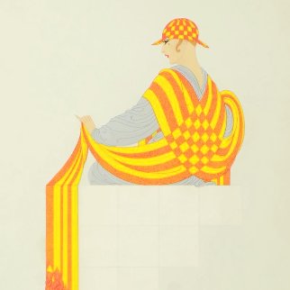 Symmetry in Yellow AP Limited Edition Print - Erte Symmetry in Yellow AP Limited Edition Print - Erte