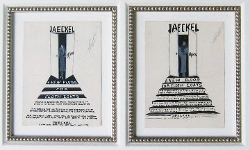 Jaeckel, Suite of 2 Gouaches 26x34 Works on Paper (not prints) - Erte Jaeckel, Suite of 2 Gouaches 26x34 Works on Paper (not prints) - Erte