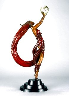 Globe Bronze Sculpture 1984 23 in Sculpture - Erte Globe Bronze Sculpture 1984 23 in Sculpture - Erte