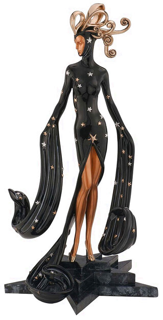 Bal Tabarin Bronze Sculpture w/ Gold Leaf 1989  19 in Sculpture -  Erte