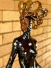 Bal Tabarin Bronze Sculpture w/ Gold Leaf 1989  19 in Sculpture by  Erte - 2