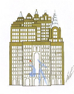 Building, Projet De Decor Unique 1940 - Early Original Painting - Erte Building, Projet De Decor Unique 1940 - Early Original Painting - Erte
