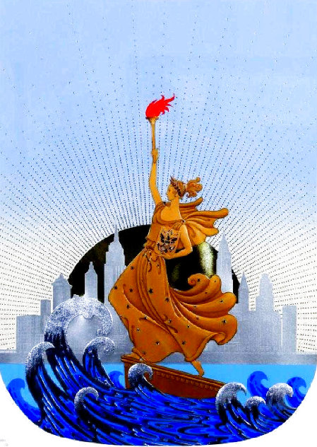 Statue of Liberty Day - Huge Limited Edition Print by  Erte