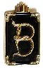 Alphabet Pin B Gold Diamond Onyx Brooch Jewelry by  Erte - 0