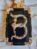 Alphabet Pin B Gold Diamond Onyx Brooch Jewelry by  Erte - 1