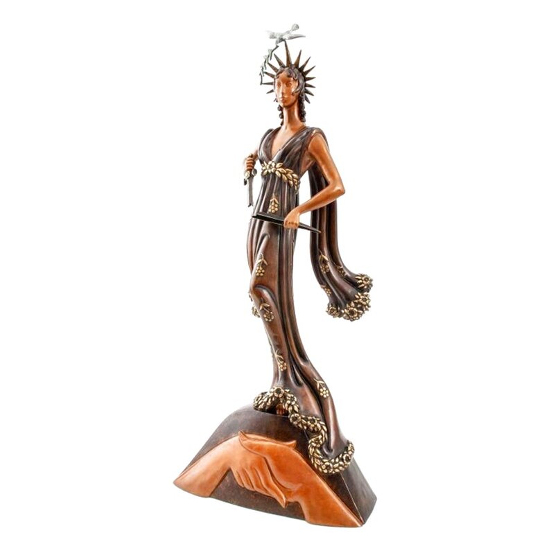 アート・デザイン・音楽 ERTE SCULPTURE Rare Signed Erte Art Deco 14