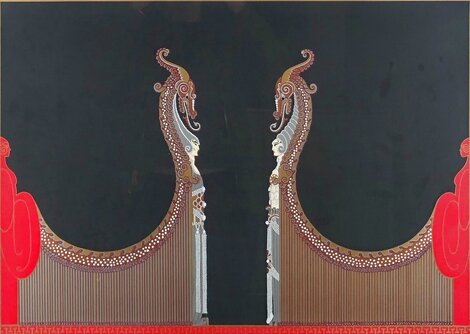 Aladdin and His Bride HC 1984 - Huge 46x41 Limited Edition Print -  Erte
