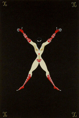 From the Letter Suite: Letter X AP 1977 Limited Edition Print -  Erte