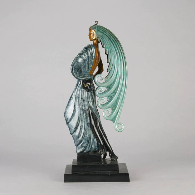 Beauty and the Beast Bronze Sculpture 1980 17 in Sculpture -  Erte