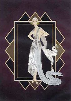 California (Turquoise Dress) 1989 Limited Edition Print - Erte California (Turquoise Dress) 1989 Limited Edition Print - Erte