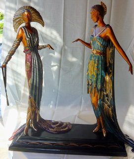 Two Vamps Bronze Sculpture AP 1990 19 in Sculpture - Erte Two Vamps Bronze Sculpture AP 1990 19 in Sculpture - Erte