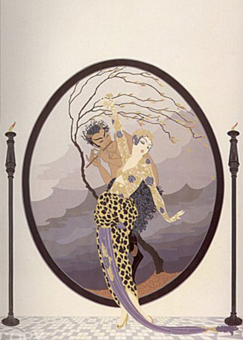 Woman and Satyr 1980 Limited Edition Print by  Erte