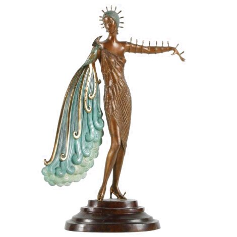 Diva Bronze Sculpture 1984 18 in Sculpture -  Erte