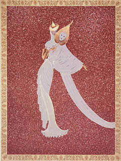 Tanagra Red 1989 Limited Edition Print - Erte Tanagra Red 1989 Limited Edition Print - Erte
