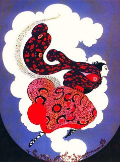 Pursuit of Flore 1985 Limited Edition Print - Erte Pursuit of Flore 1985 Limited Edition Print - Erte