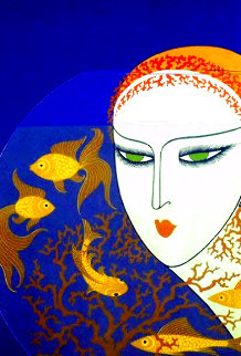 Fish Bowl 1977 Limited Edition Print - Erte Fish Bowl 1977 Limited Edition Print - Erte